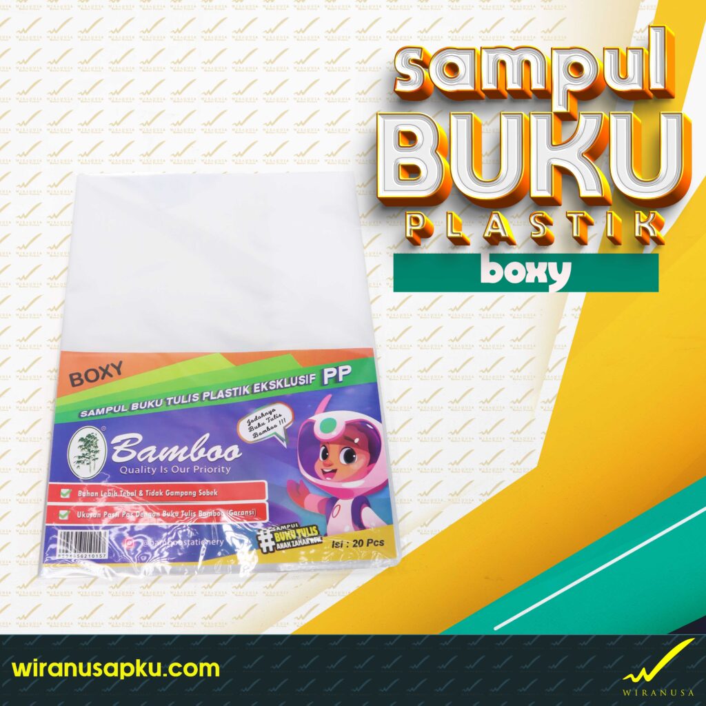 Sampul Buku Plastik Boxy Bamboo