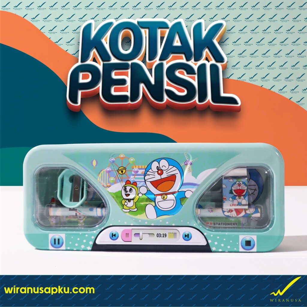 Kotak Pensil Set Kaleng LPY99-3 (Motif Doraemon)