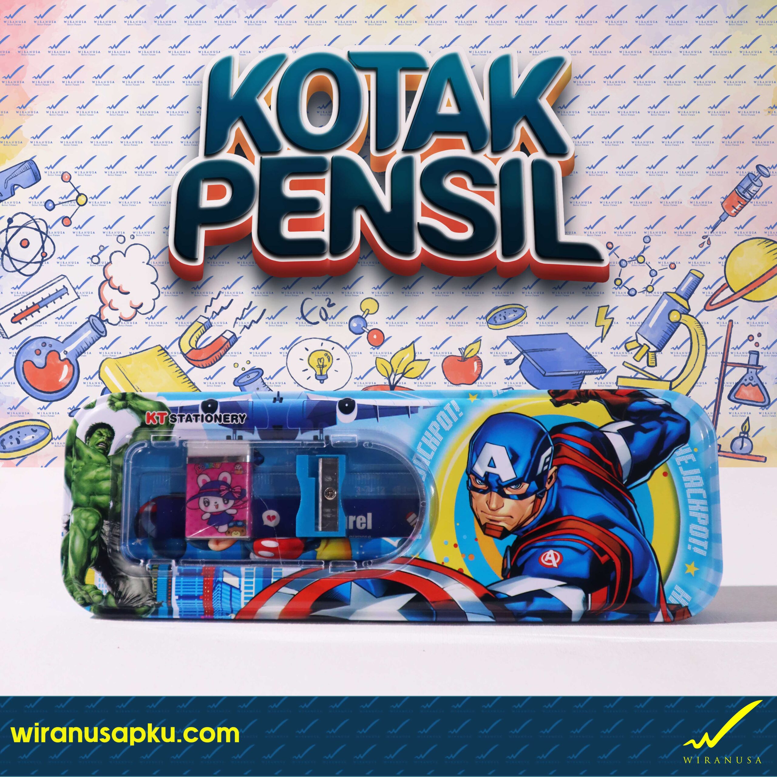 Kotak Pensil Set Kaleng KT-6631 (Motif Avengers)