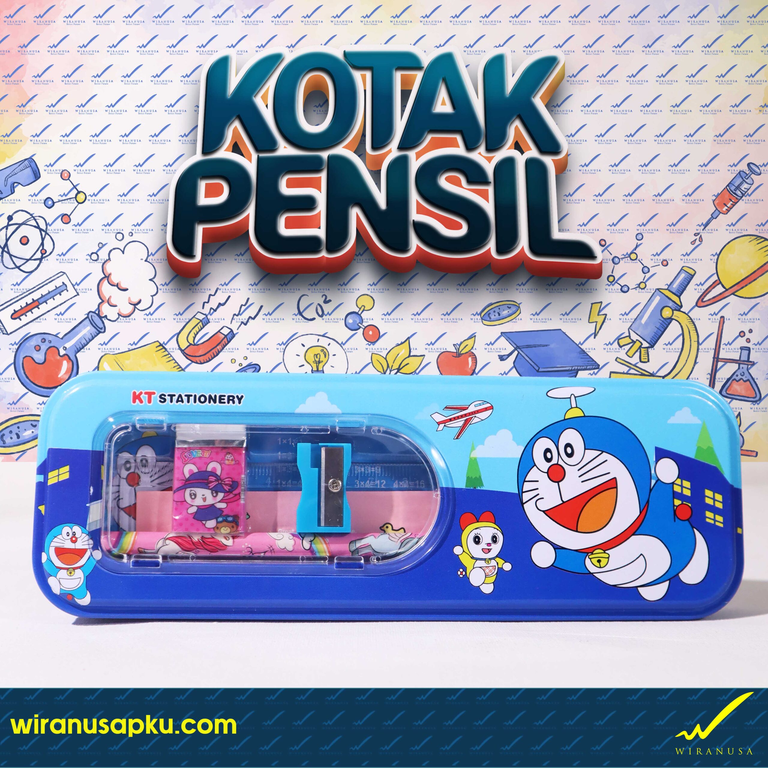 Kotak Pensil Set Kaleng KT-6631 (Motif Doraemon)